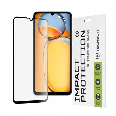 Folie de protectie Ecran Techsuit pentru Xiaomi Redmi 13C 5G / 13C / Poco C65, Sticla Securizata, Full Glue, 111D, Neagra