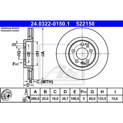 Disc frana ATE 24.0322-0150.1