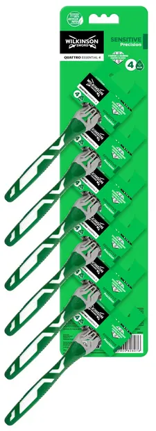 Wilkinson Sword Quattro Aparat de ras Titanium Sensitive, 6 buc