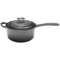 Cratita din Fonta Emailata, cu Coada si Capac, 19 x 9 cm, Capacitate 1.8 l