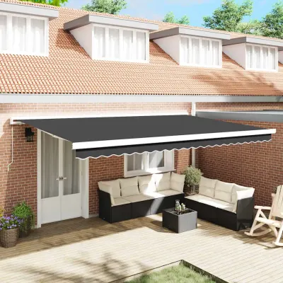 vidaXL Copertină retractabilă Antracit 500 × 300 cm Pânză și Aluminiu