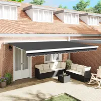 vidaXL Copertină retractabilă Antracit 500 × 300 cm Pânză și Aluminiu