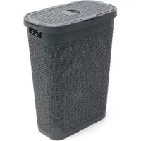 Coș de rufe Addis Rattan Effect Slim Hamper, 40 l, gri