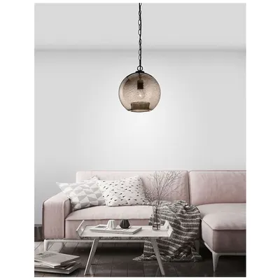 Lampa suspendata ANCONA Brown Handmade Sticla Negru Metal Chain E27 1x40W IP20 Fara bec