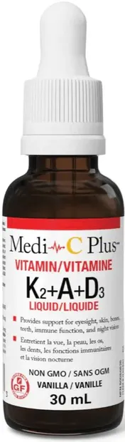 Vitamin K2 + A + D3, 30 ml, Natural Factors