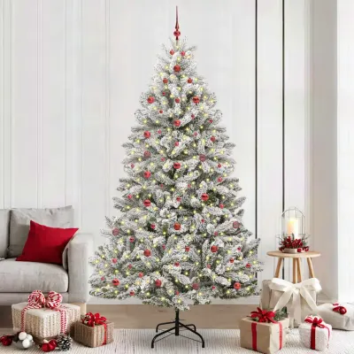 vidaXL Brad de Crăciun artificial 240 cm 300 LED-uri Alb cald