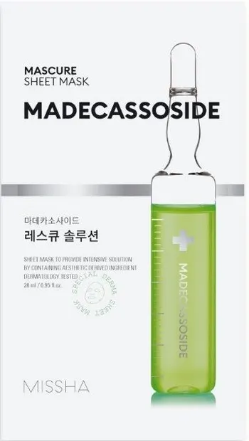 Missha Mascure Mască de față cu folie Rescue Solution Madecasoside, 28 ml