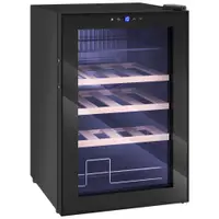 HOMCOM Frigider pentru vinuri de 53L cu rafturi ajustabile pentru 12 sticle și 25 de doze, 43x45x64 cm, negru | Aosom Romania
