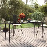 Gossi masa de gradina, negru, 160x80x74 cm, otel & sticla securizata