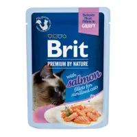 BRIT Premium by Nature Delicate Sterilised File, Somon, plic hrană umedă pisici sterilizate, (în sos), 85g