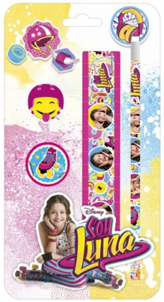 Set școlar Derform - Soy Luna, rigla, creion, radiera, ascutitoare