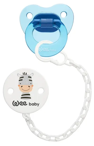 Set suzetă și lanț Wee Baby, 0-6 luni, albastru