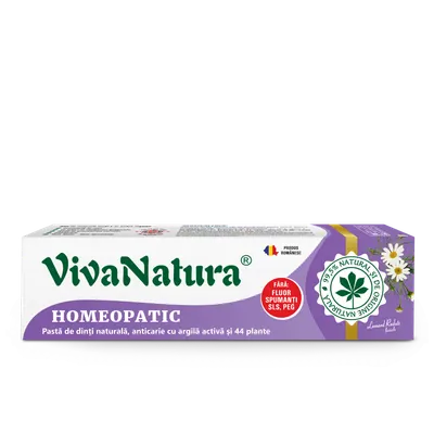 Pasta de dinti GennaDent Homeopatic, 80ml, VivaNatura