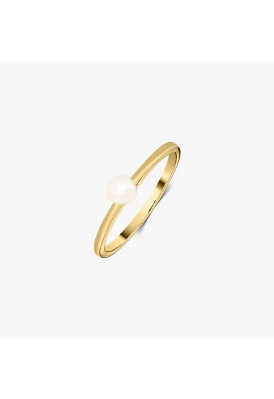 Inel din argint Golden Pearl Solitaire