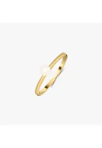 Inel din argint Golden Pearl Solitaire