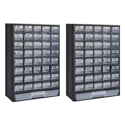 vidaXL Cutie de depozitare unelte cu 41 sertare, 2 buc, plastic