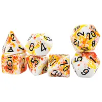Set 7 Zaruri Chessex Brush Polyhedral - Sunrise/Negru