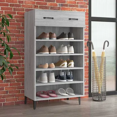 vidaXL Pantofar, gri sonoma, 60x35x105 cm, lemn compozit