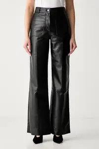 Victoria Beckham pantaloni pentru femei din piele Alina