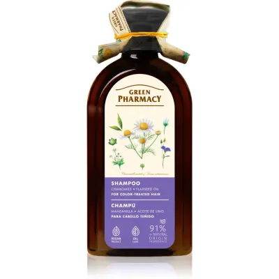 Green Pharmacy Chamomile & Linseed Oil Shampoo șampon îngrijire pentru păr vopsit 350 ml