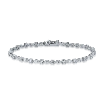Bratara din aur alb cu diamante marquise si rotunde de 3.4ct