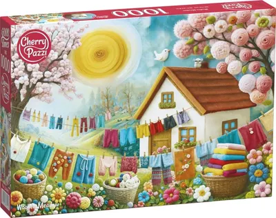 Puzzle Cherry Pazzi din 1000 piese - Pajiște de lână
