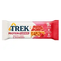 Baton cu aroma de cicolata alba si zmeura cu proteine, 50g, Trek