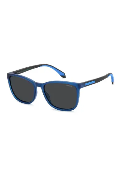 Ochelari de soare patrati cu lentile polarizate - Negru/Bleumarin