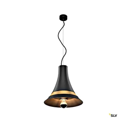 BATO 35 PD, Indoor pendant light, black/brass, E27, max. 60W