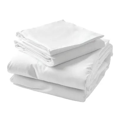 Lenjerie de pat 100% Bumbac Satinat, alba, King Size