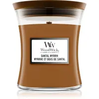Woodwick Santal Myrrh lumânare parfumată cu fitil din lemn 275 g
