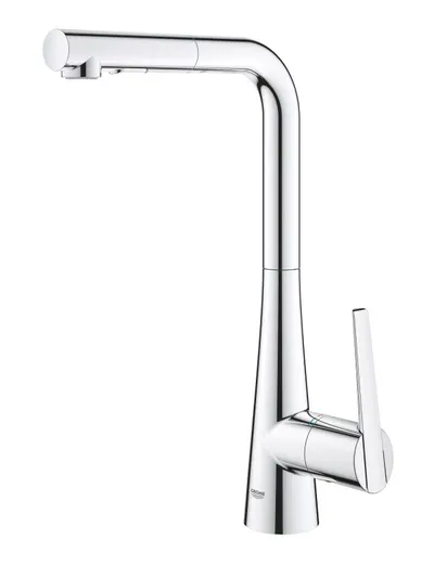 Baterie bucatarie Grohe Scala 30441000, inalta, tip L, dus, 2 functii, monocomanda, Crom