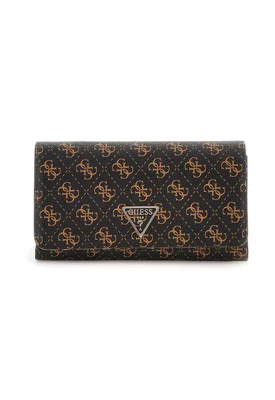 Geanta crossbody de piele ecologica cu monograma - Maro