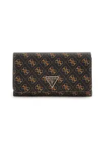 Geanta crossbody de piele ecologica cu monograma - Maro