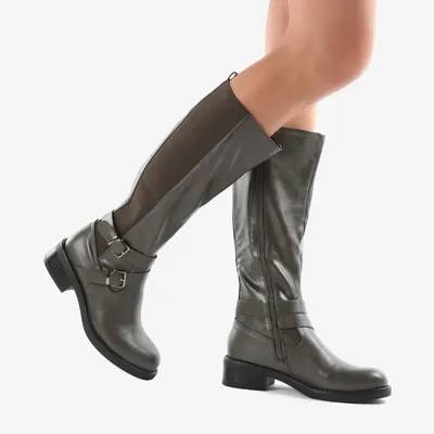 Cizme dama din Piele Ecologica CRL0695 Verzi Inchis