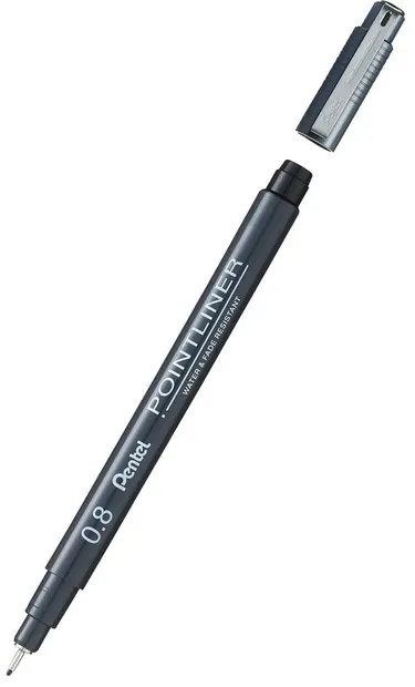 Liner Pentel Pointliner - 0.8 mm, nrgru