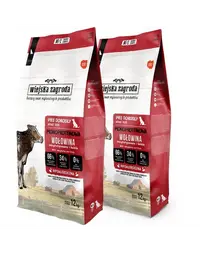 WIEJSKA ZAGRODA Hrană uscată monoproteică cu vită pentru câini M/L 2x12 kg