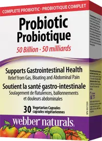 Probiotic 50 Billion, 30 capsule vege, Webber Naturals