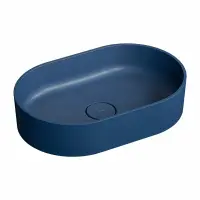 Lavoar OMNIRES Ovo M+ cu montare pe blat, 55x36 cm, compozit, albastru mat