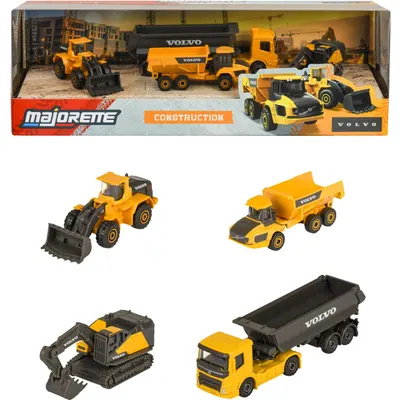Vehicule de construcții metalice Majorette - Volvo Construction, 4 buc