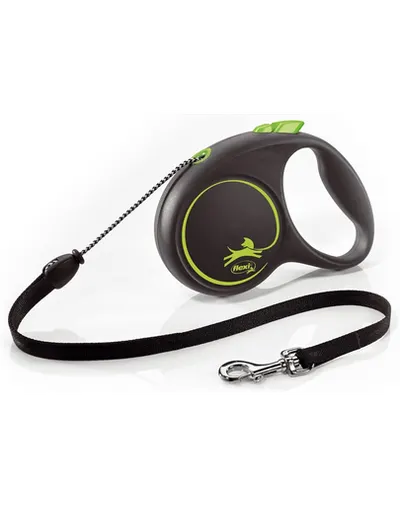 FLEXI Black Design lesa automata cu sir pentru caini, verde, marimea M, 5 m