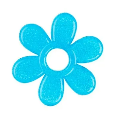 Jucarie dentitie, BabyOno, Cu gel, Fara BPA, Floare Albastru