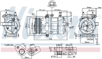 Compresor climatizare aer conditionat potrivit FORD TOURNEO CUSTOM V362, TRANSIT CUSTOM V362, TRANSIT V363 2.2D 04.12
