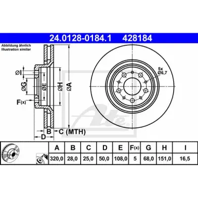 Disc frana ATE 24.0128-0184.1