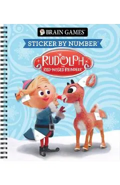 Brain Games - Sticker by Number: Rudolph the Red-Nosed Reindeer