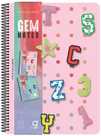 Caiet spiralat Gipta Gem Notes - A5, 80 foi, rânduri largi, sortiment