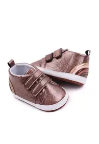 Pantofi Model Glitter - Casual - Piele ecologica - Fete - Velcro - Maro