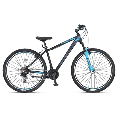Bicicleta MTB Umit Mirage, 21 viteze, culoare negru albastru, roata 29 , cadru din aluminiu 20 , V-brake