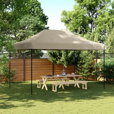 Gossi cort de petrecere pliabil pop-up, taupe, 440x292x315 cm