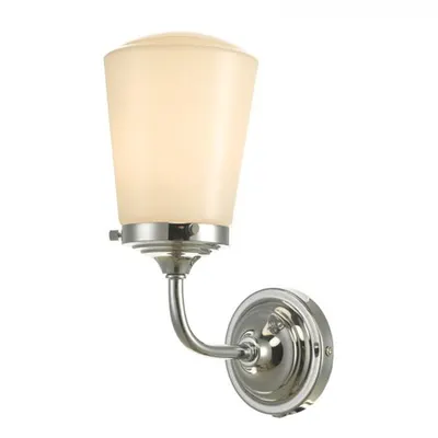 Aplica Caden Bathroom Wall Light Polished Chrome Opal Glass IP44